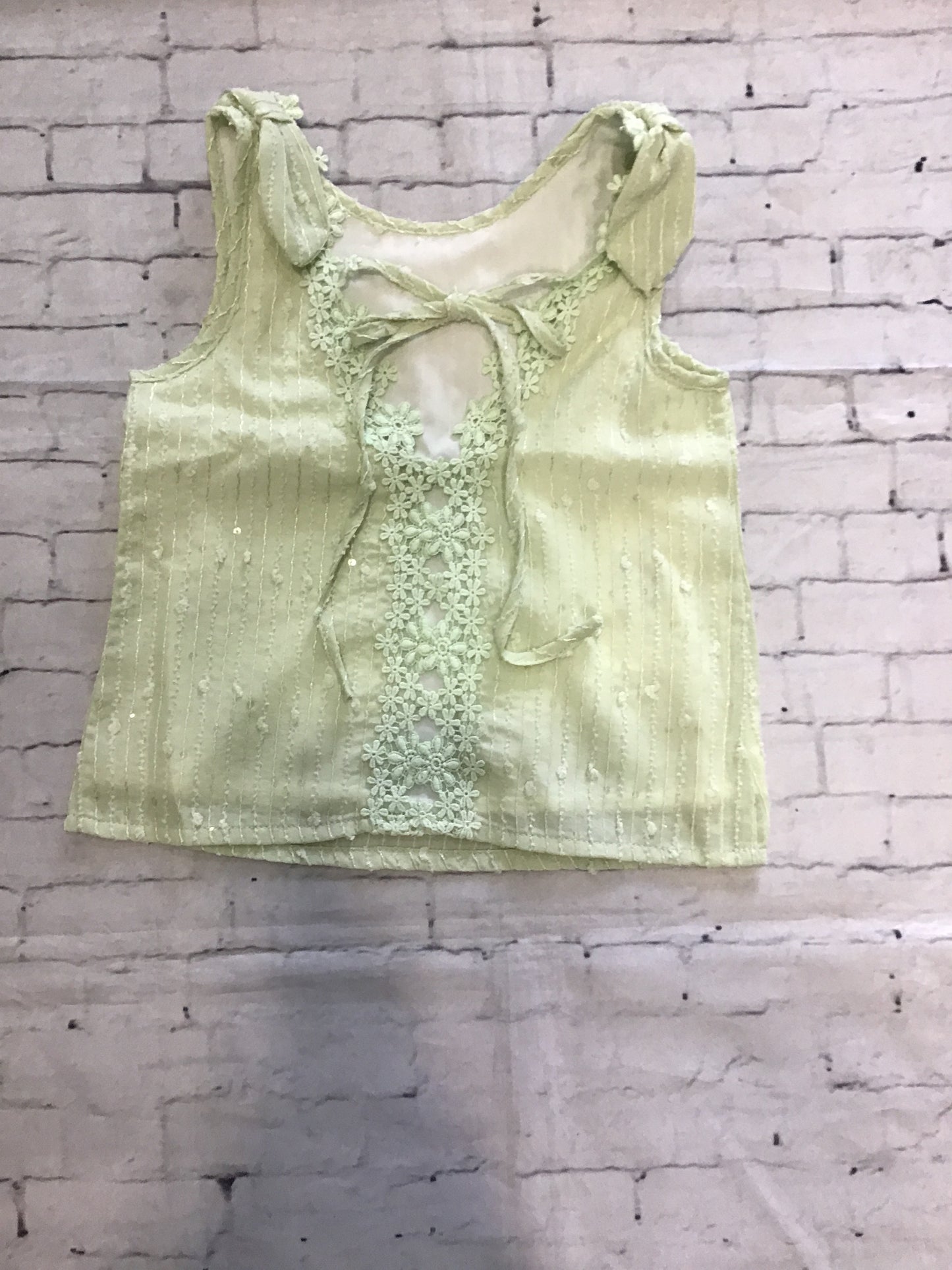 mint lace back top