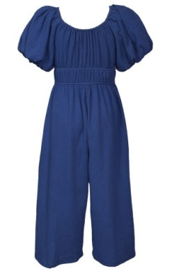 blue jumpsuit
