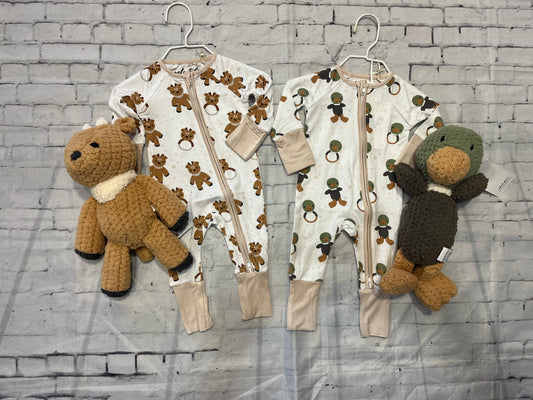 velvet fawn zipper jammies