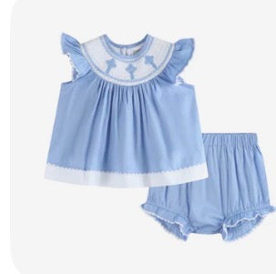 blue cross smocked