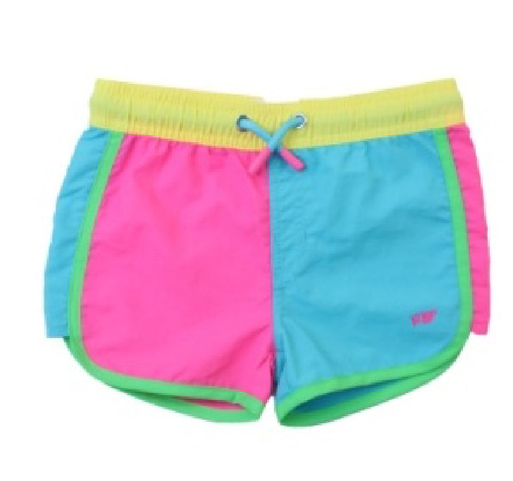 Neon girls board shorts