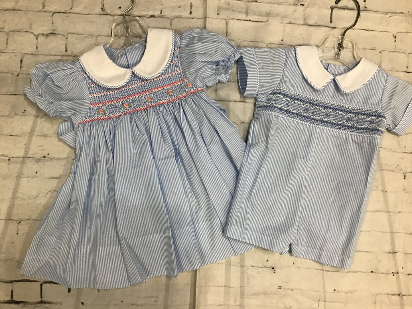 blue smocked sets