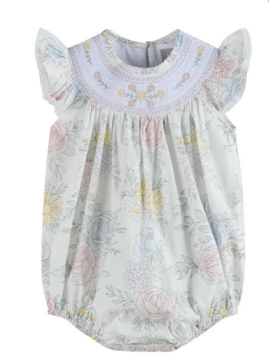 bouquet floral smocked bubble