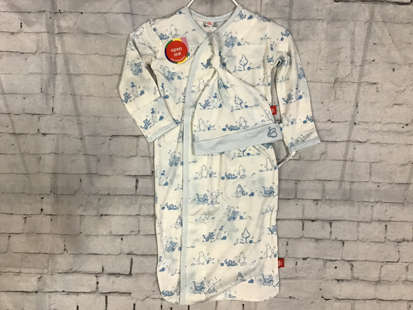 Pooh in the woods gown and hat set