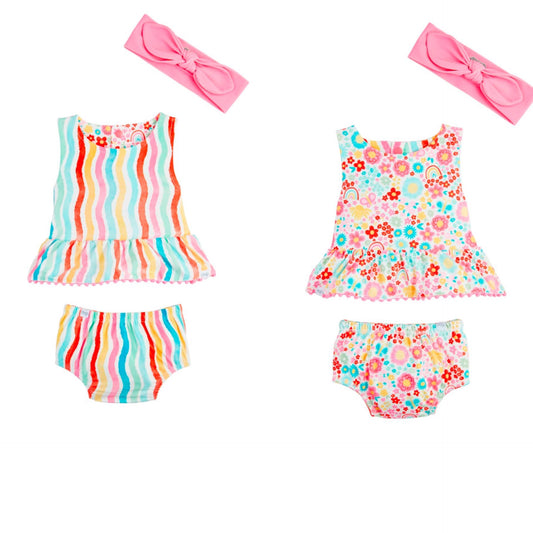 rainbow revers. w/headband