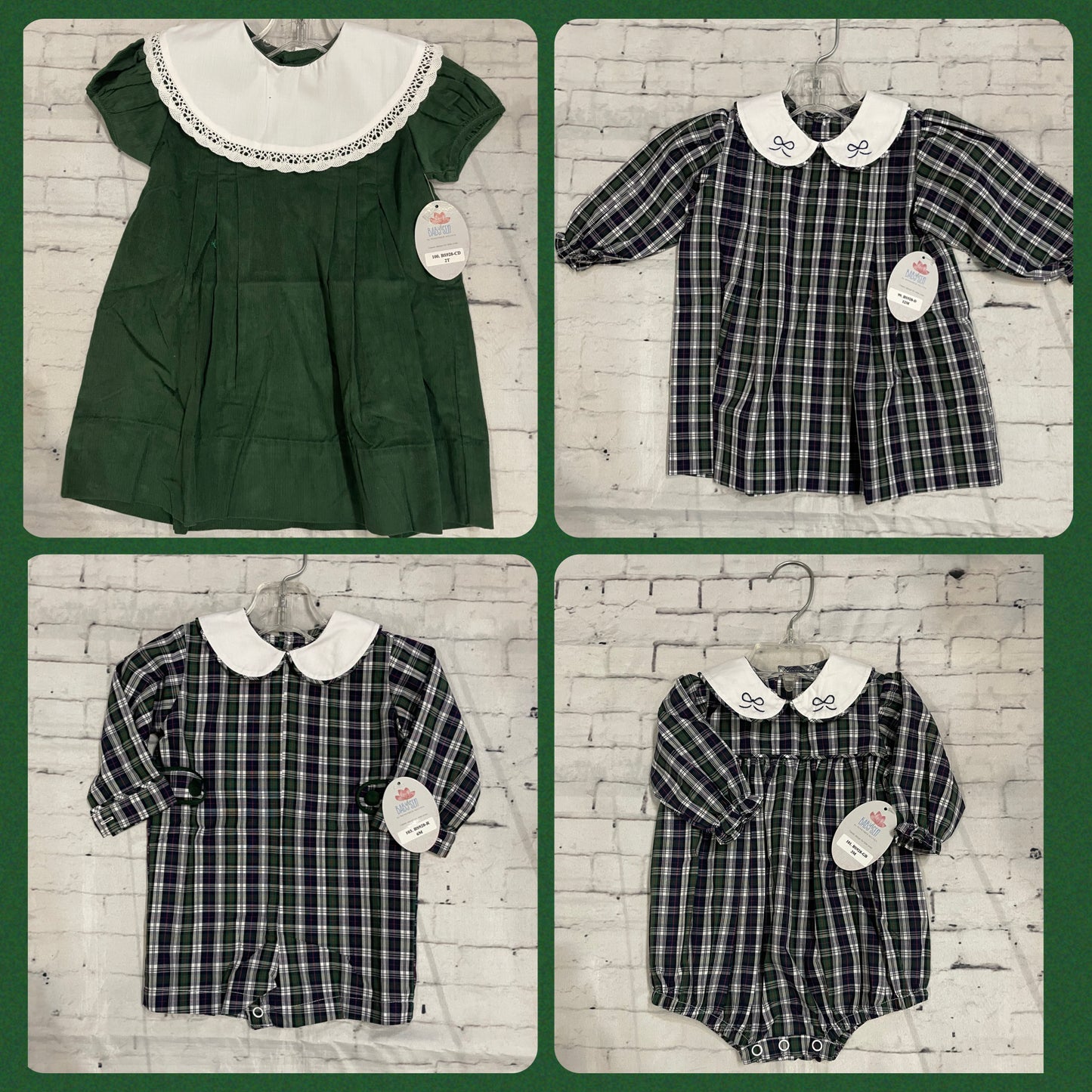 Navy/green plaid sets