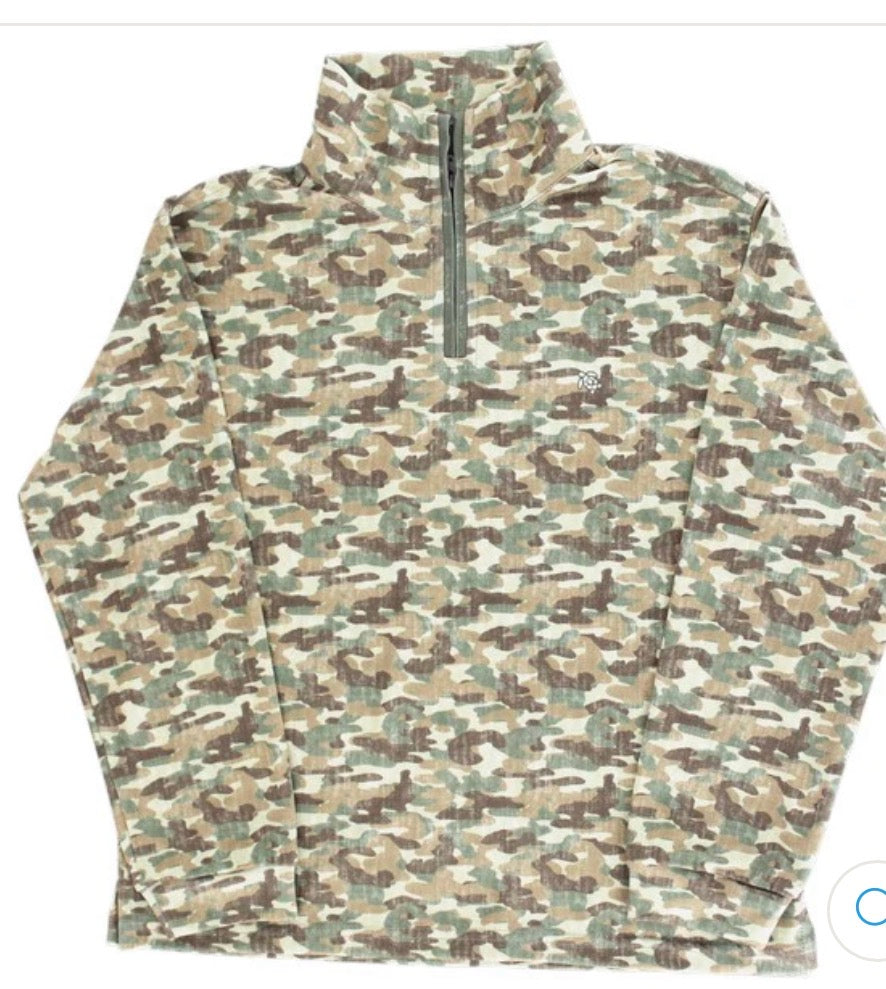 perf camo half zip