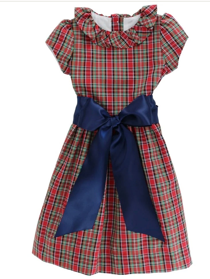 tartan w/navy dress