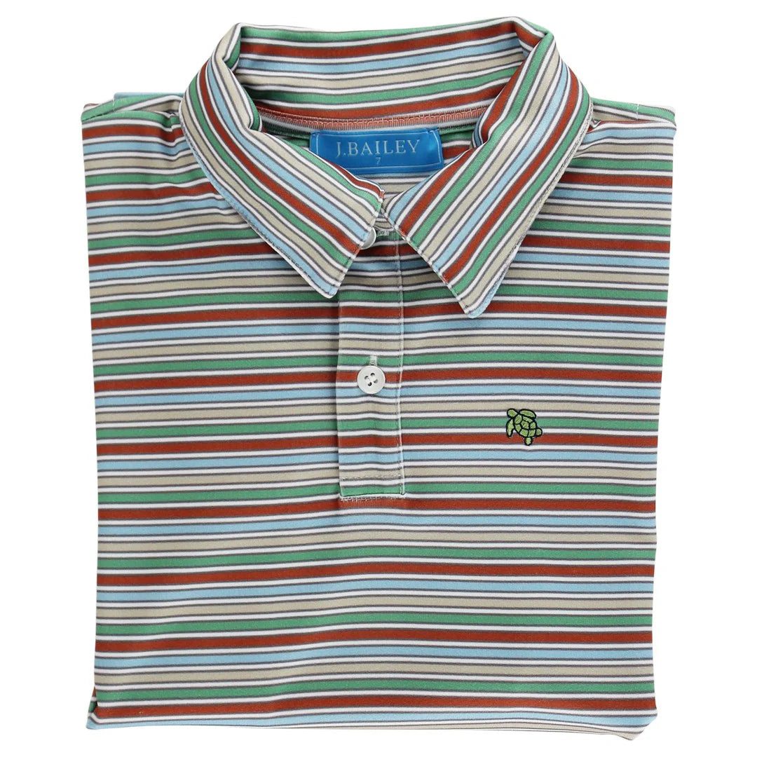 striped Performance polos
