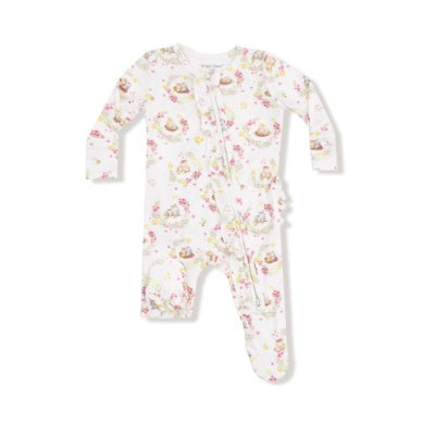 2 way zipper owl footie