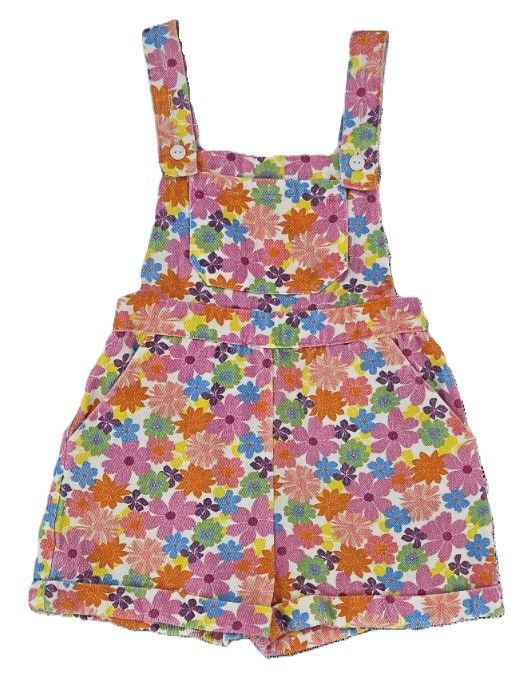 floral denim romper