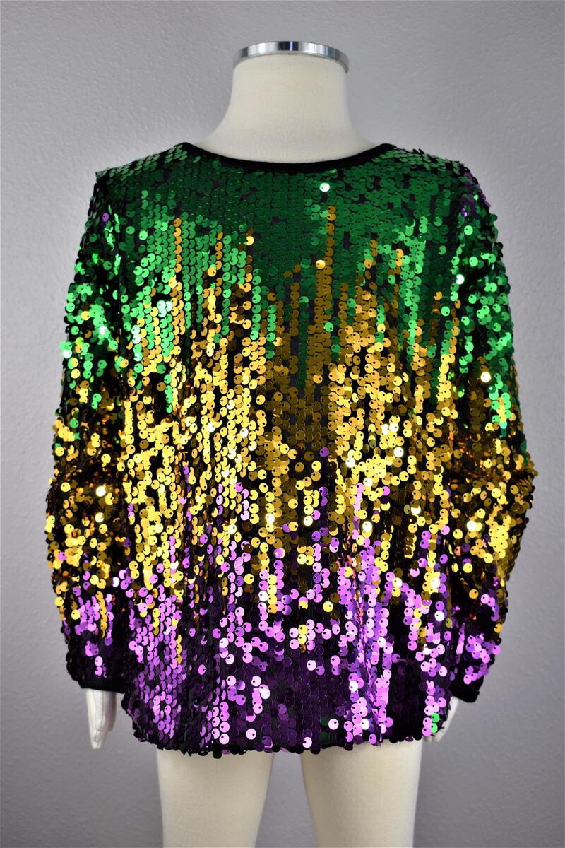 mardi gras sequined top