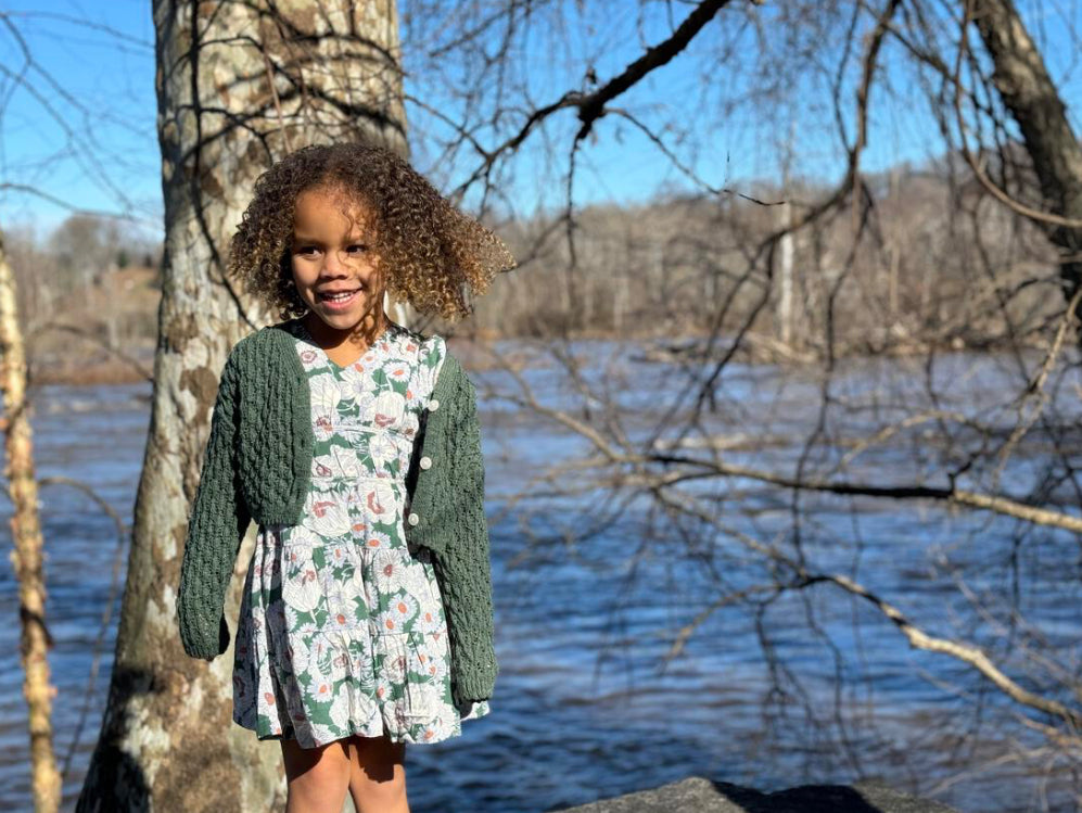 green floral dress