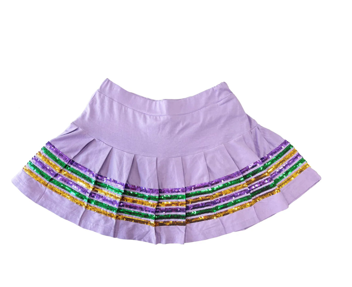 stripe sequin skort