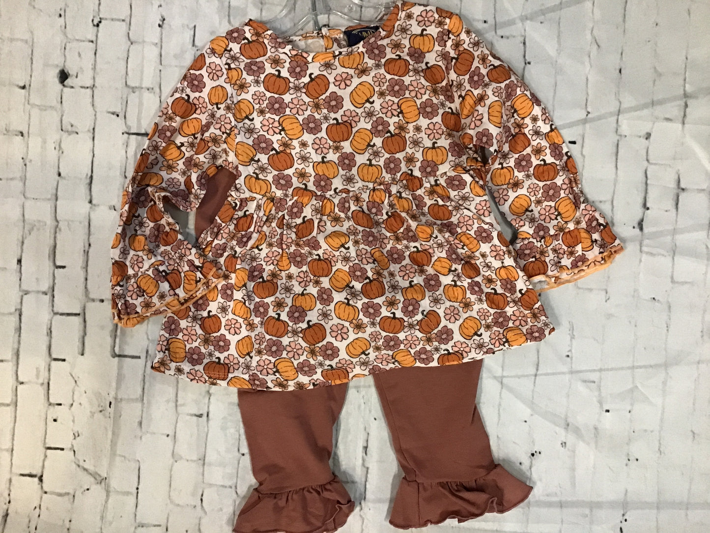 pumpkin ruffle pant set