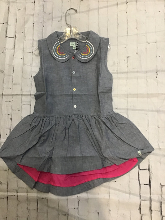 rainbow collar denim dress