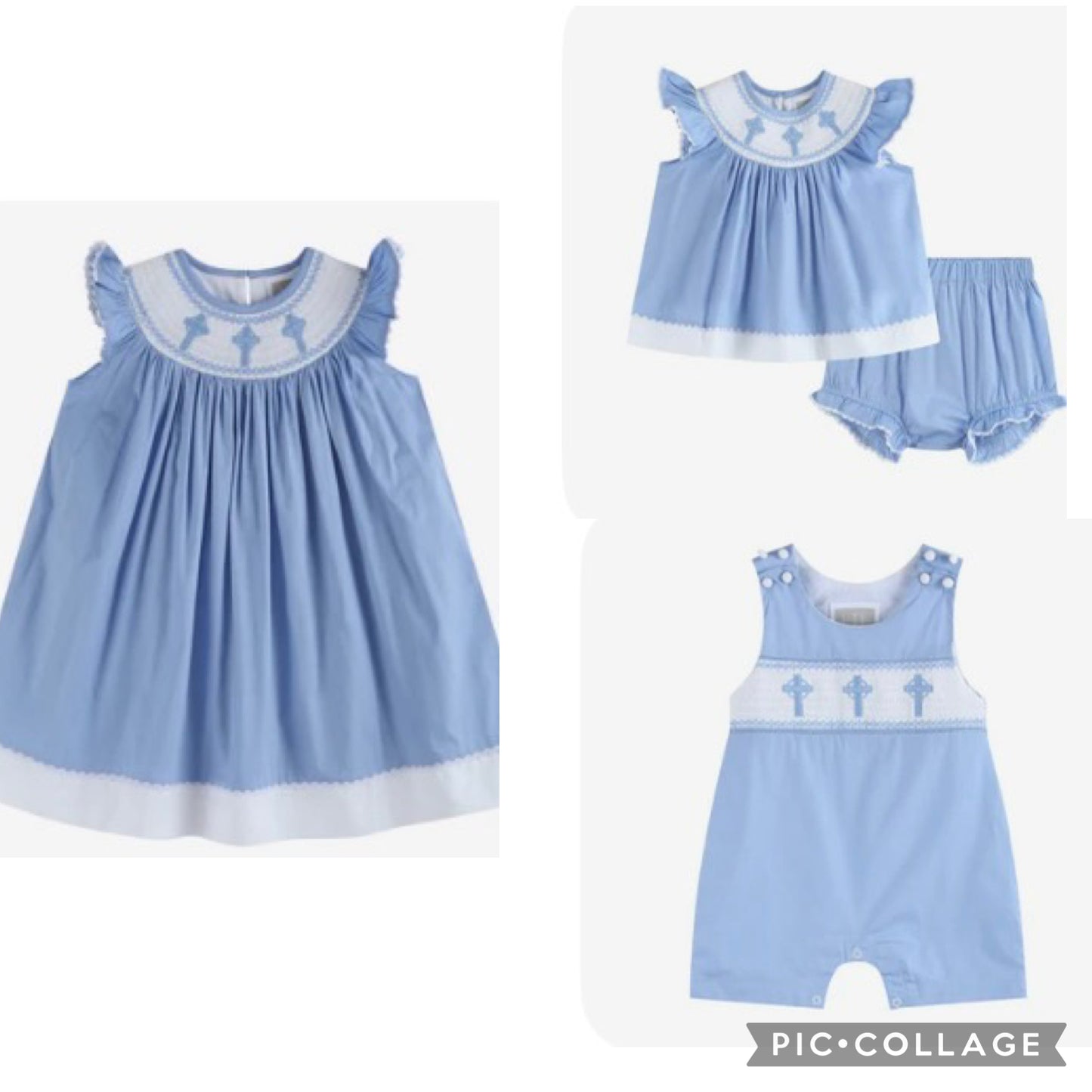 blue cross smocked
