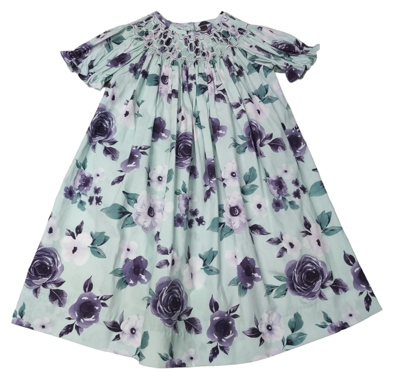 purple petal smocked bishop