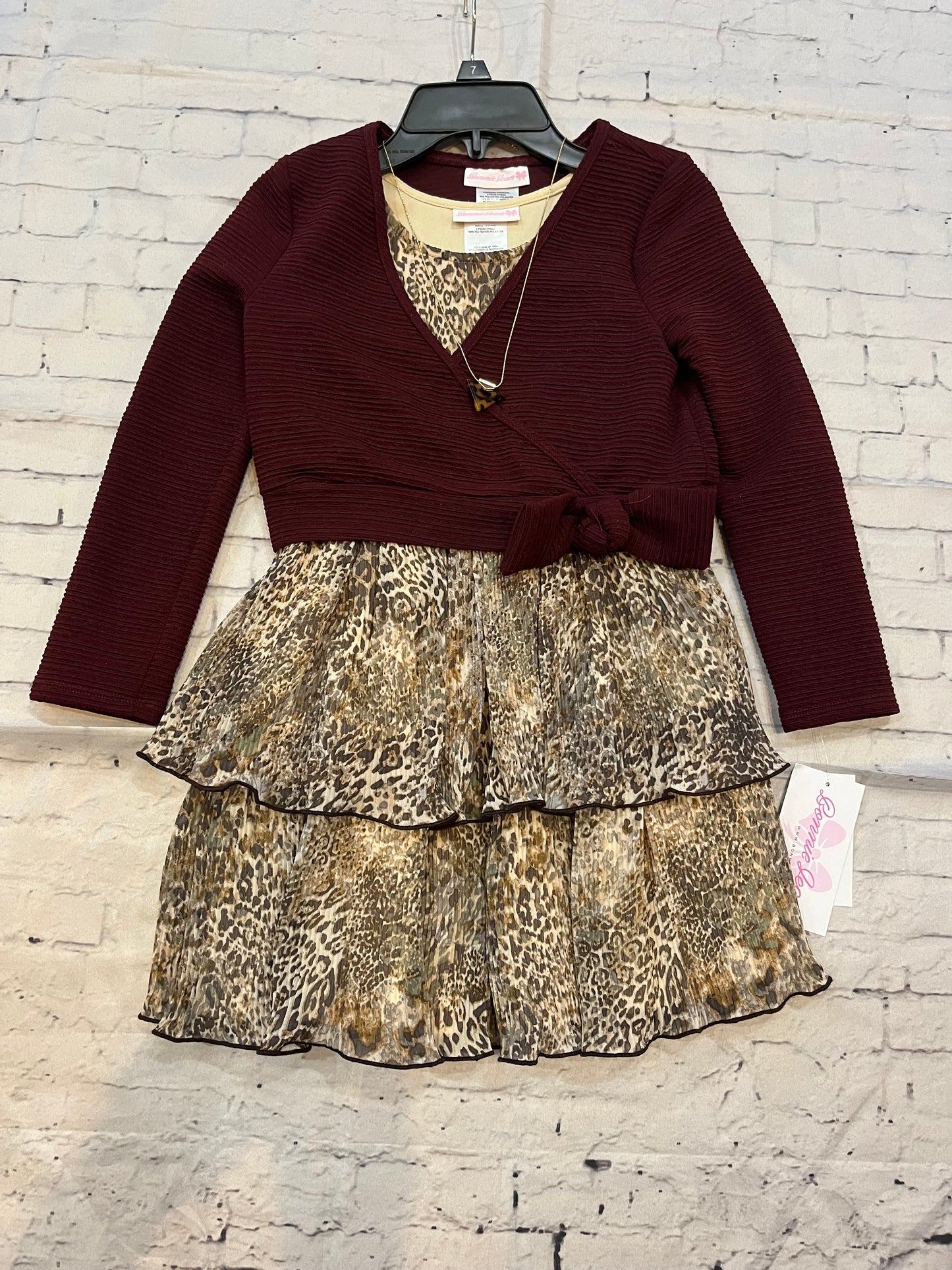 dress w/burgundy jacket