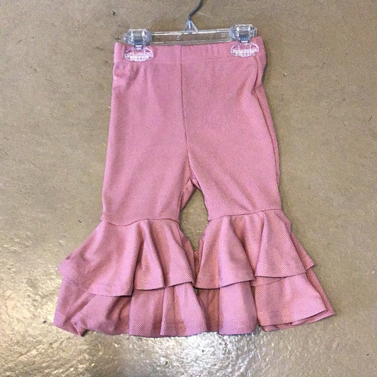 blush ruffle capri