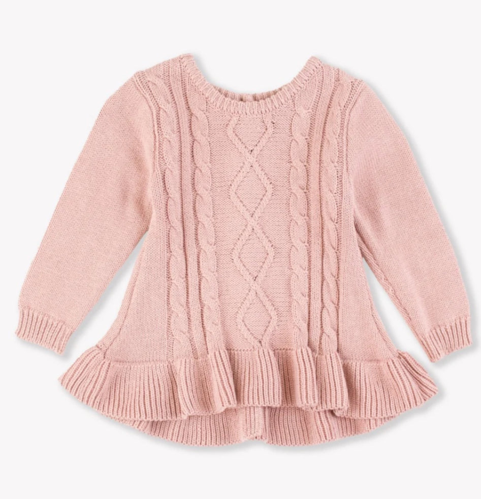 ruffle cable knit sweater