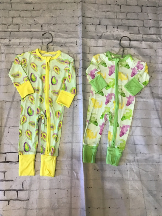 mardi gras zipper onesies