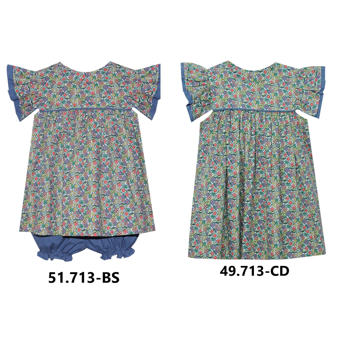 Blue piping floral sets