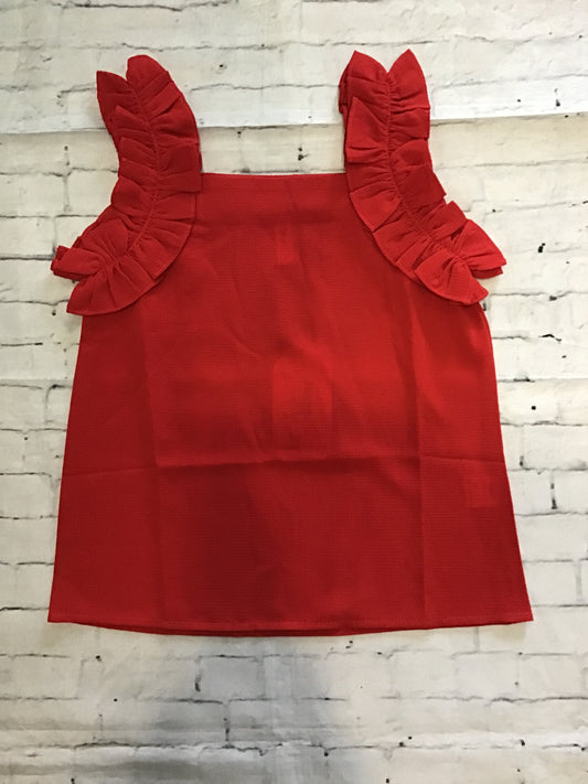 red ruffle tank