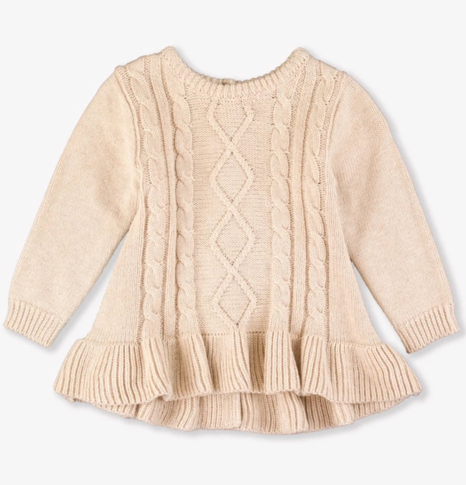 ruffle cable knit sweater