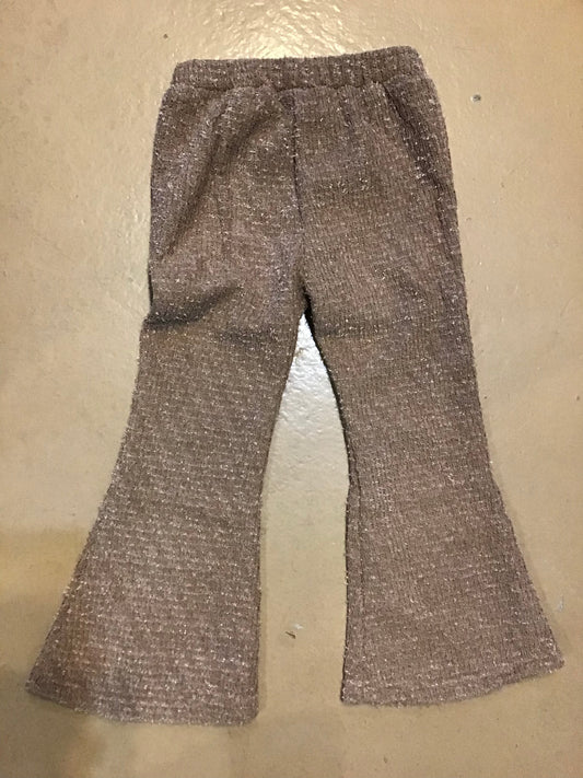 flare taupe shinny pants