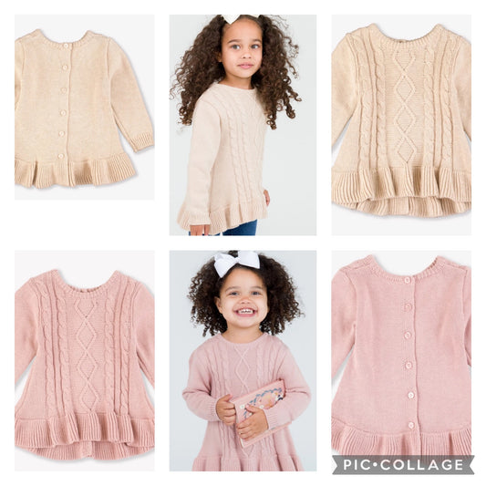 ruffle cable knit sweater