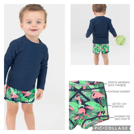 flamingo swim shorties