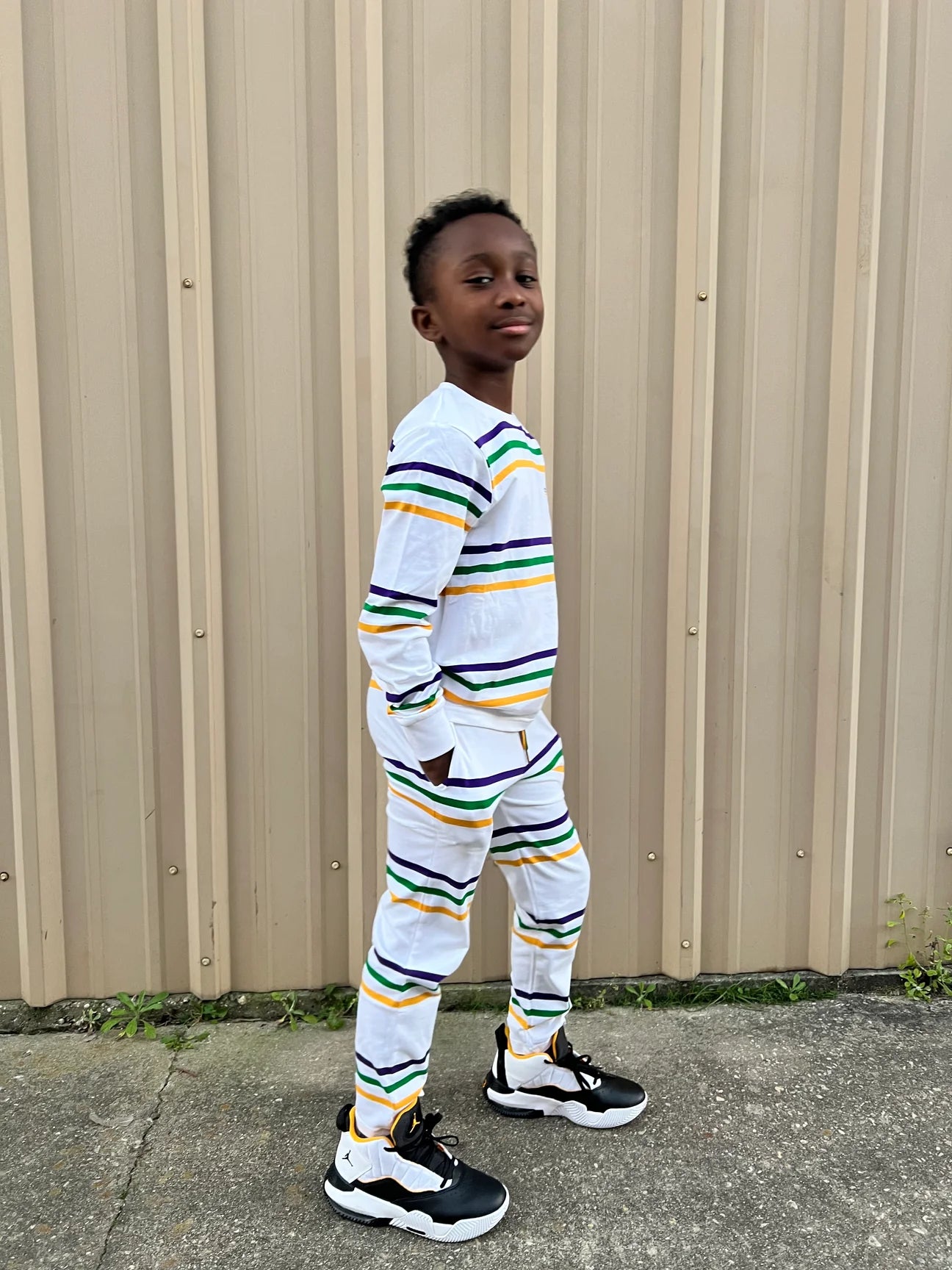mardi gras stripe loungewear