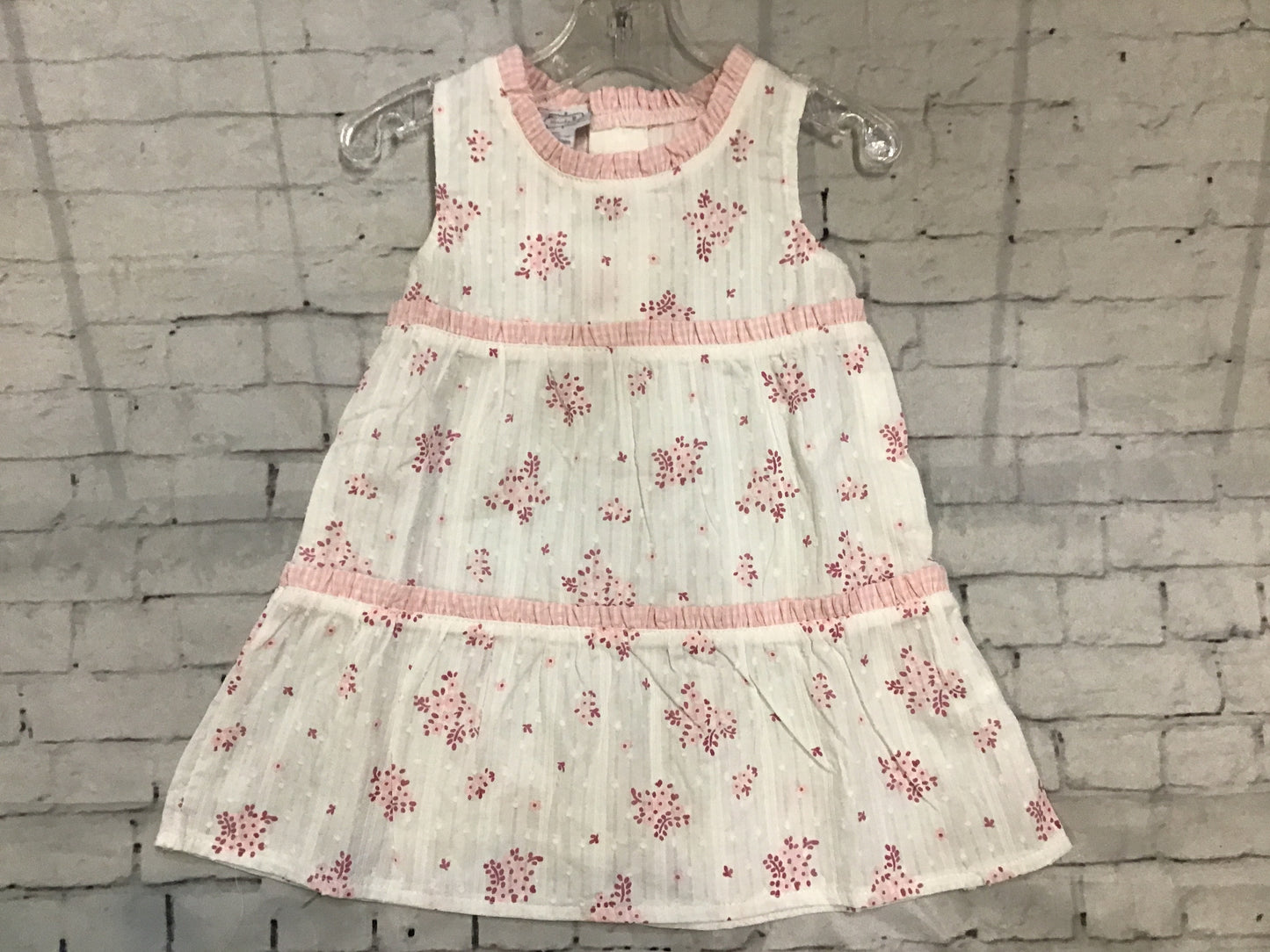 pink poplin tiered dress