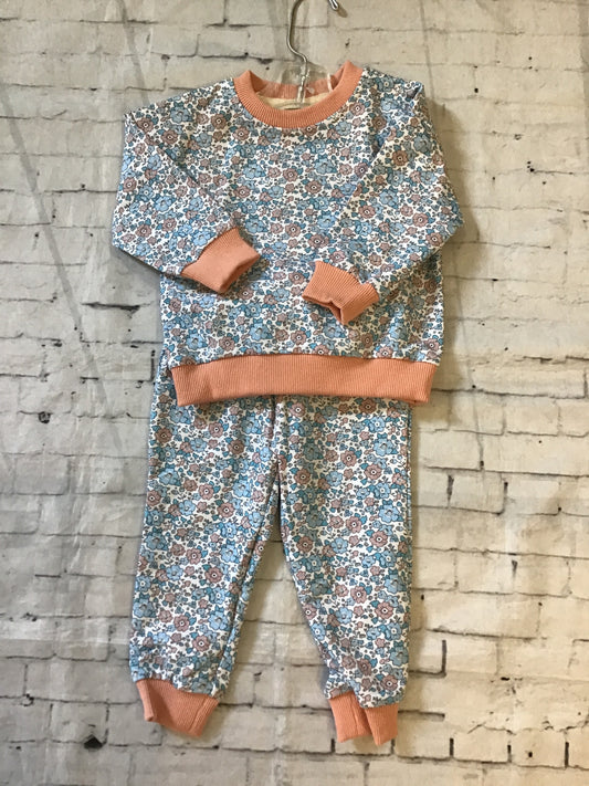 pink/blue floral jogger