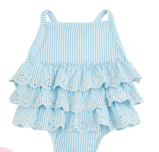 eyelet ruffle swimsuit