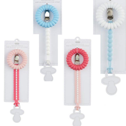 teether rattle/silicone pacy strap