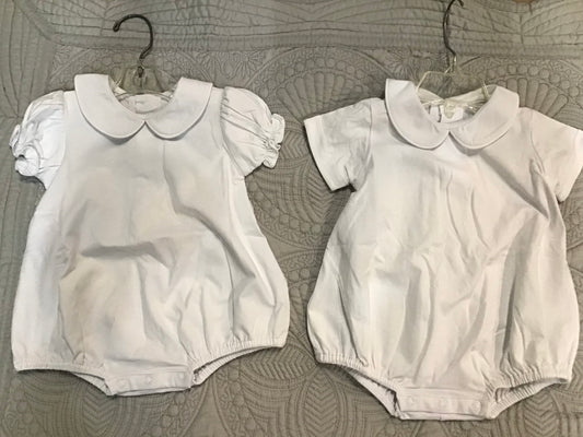 white knit short sleeve onesie option