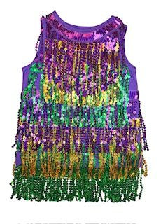 mardi gras fringed dress