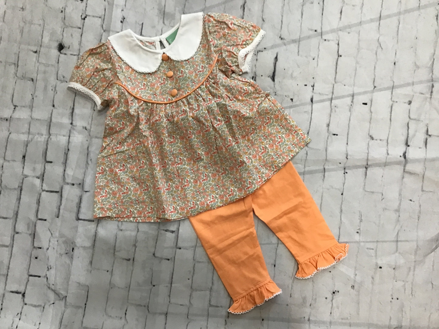 Peach floral button set