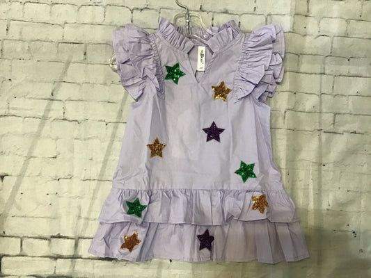 ruffle dress w/sequin stars
