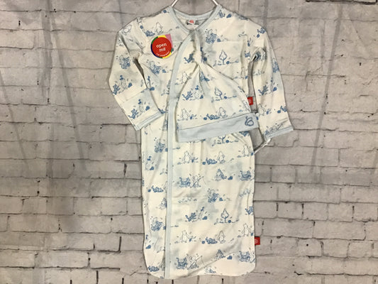 Pooh in the woods gown and hat set