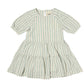 willow dress teal stripe