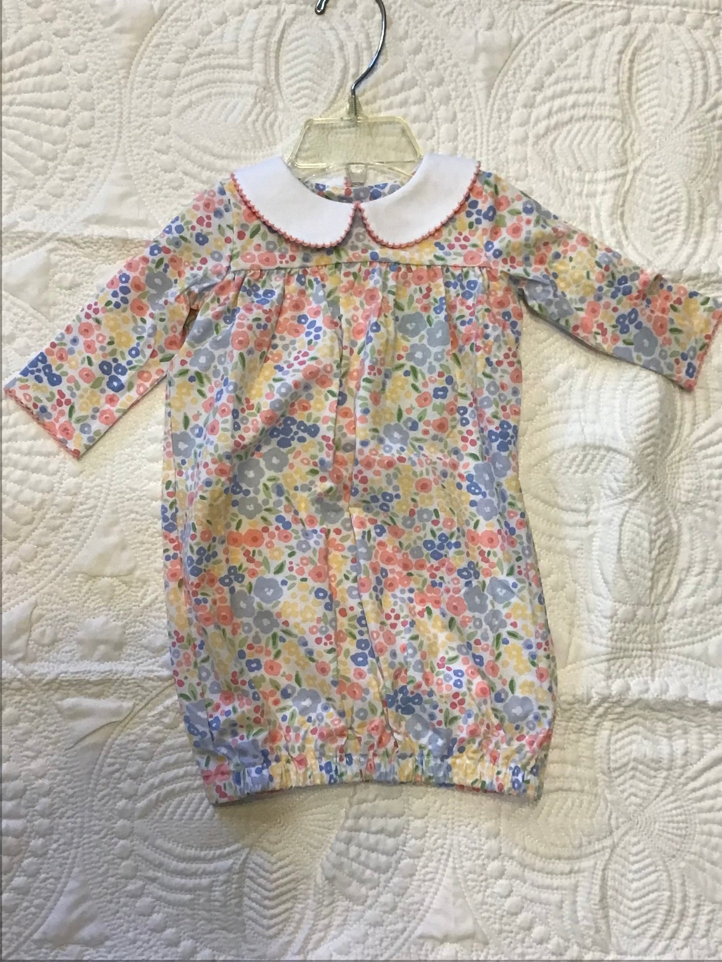 pink/blue floral baby dress