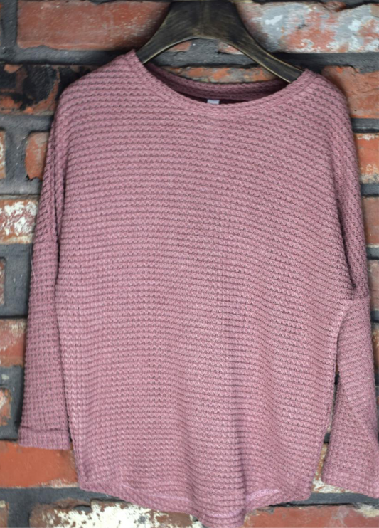 dusty rose waffle tunic