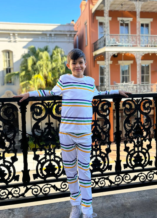 mardi gras stripe loungewear