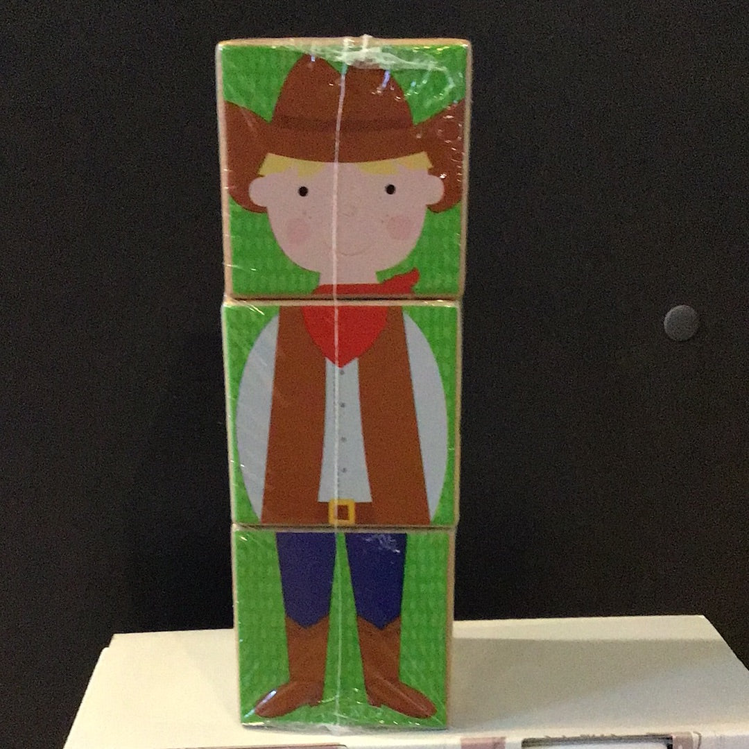 6" wooden block boy doll