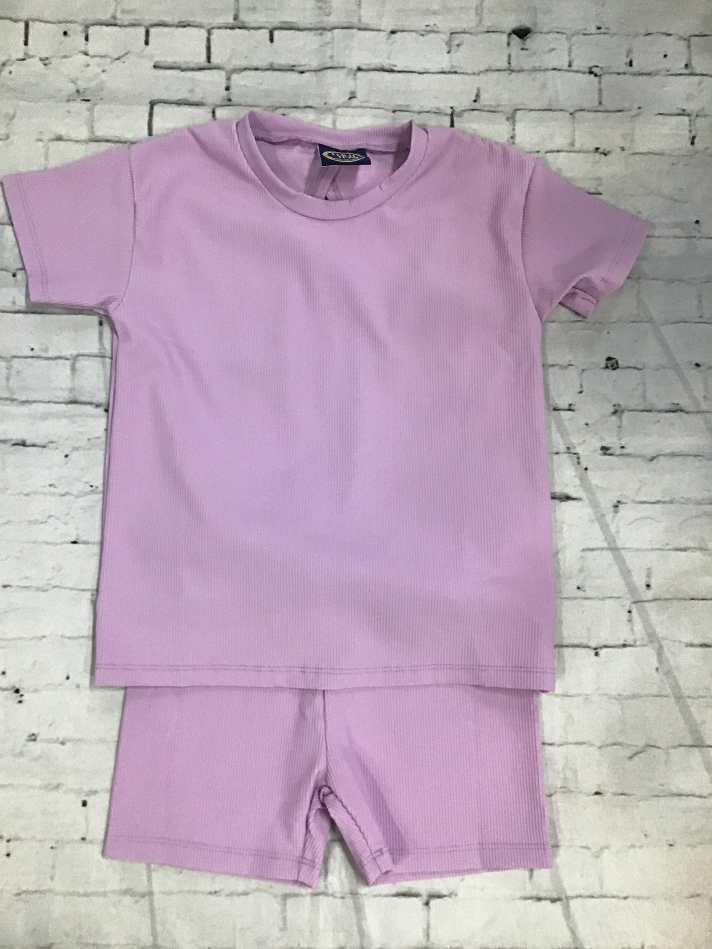 Purple biker shorts set