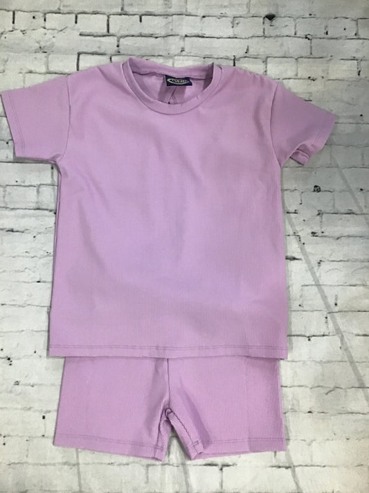 Purple biker shorts set