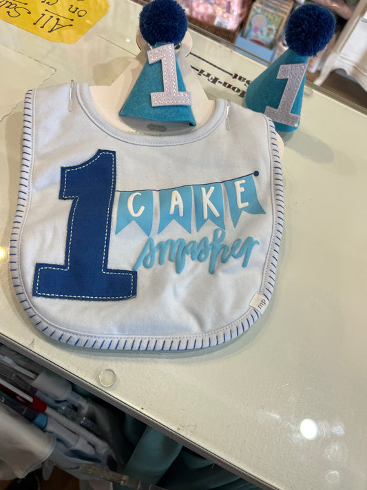 First Birthday bib/ hat